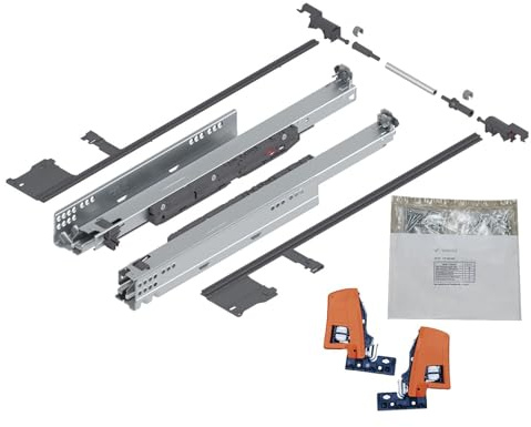 BLUM MOVENTO BLUMOTION S 760H Schubladenschienen, 450mm Vollauszug 40kg, 1 Paar inkl. Kupplung und Seitenstabilisierungs-Set
