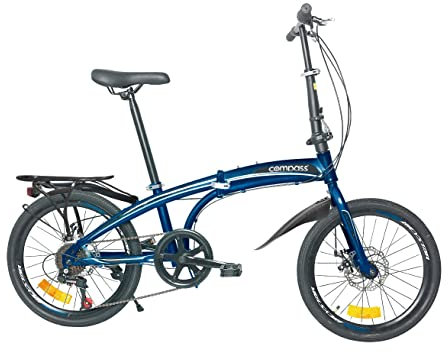 Compass 20 Zoll Klapprad mit 7-Gang Shimano Kettenschaltung I Max. 100 kg belastbar | Einfacher Aufbau | Ideal für Unterwegs | Robust & Komfortabel
