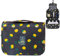 INVODA Beauty case multifunzione per cosmetici, portatile, impermeabile, da viaggio, da appendere, per donne e ragazze (limone, nero), Limone, nero, Borsa cosmetica da appendere