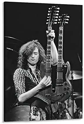 ZHUYING Jimmy Page Poster Rock and Roll Musik Poster Sänger Poster Retro Poster Bild Druck Wandkunst Poster Malerei Leinwand Poster Kunstwerke Raum Ästhetik