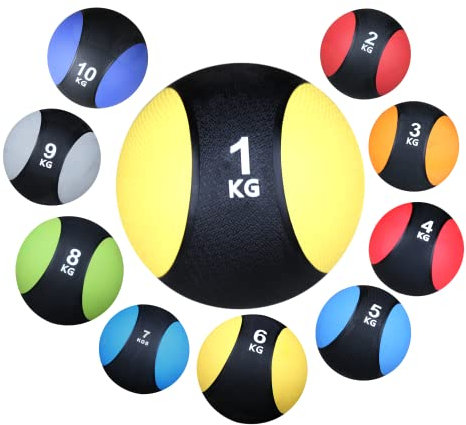 Lisaro Medizinball aus Kunstleder – Professionelle Studio-Qualität Gummimedizinbaelle, für Jede Trainingsroutine, Muskelaufbau, Cardio-Fitness, Kraft- und Erholungstraining, Medizinbälle (1-Kg)