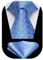 HISDERN Krawatten Hellblau Herren Formelle Klassische Krawatte mit Einstecktuch Hochzeit Karierte Herrenkrawatte und Taschentuch Set für Männer