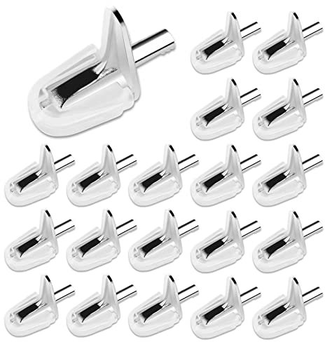 Regalträger, Stützen BodenträgerBücherregal Stützen Glas-Bodenträger 3 mm Regalbodenträger Fach-Bodenträger Regalstütze für Schrank Bücherregal Möbel (20, weiß)