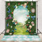 Newsely Wonderland Fotohintergrund für Teepartys, 6 x 8 cm, Fotografie, Schlüsselhalter, Schachbrett, grüner Graszaun, Dekorationen, Hintergrund für Neugeborene, Babyparty, Märchen, Märchen,