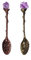 Leadigol 2 x Retro-Kristall-Kaffeelöffel, Teelöffel, Amethyst-Kristalllöffel, Mini-Eiscreme, dekorative Löffel, für Zuhause und Büro