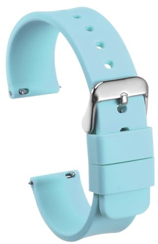 sourcing map Bracelet de Montre Silicone 12mm Largeur Souple Dégagement Rapide Caoutchouc Remplacement Montre Bande avec Inox Acier Boucle pour Homme Femme, Bleu