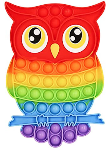 Fidget Toys Kinderspielzeug Fidget Poppers Push Bubble Sensory Toy Silikon Popping Spielzeug Stress Relief Weihnachten Geburtstag Geschenk für Kinder Jugendliche Erwachsene (Eule)