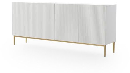 bogart Kommode Nicole 200 cm Sideboard Schrank 4 türiger Wohnzimmerschrank Highboard Gold Metallfüße