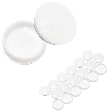 Qrity 15 Pièces Caches Trou Rond, Bouchons en Plastique, Cache Trou Meuble Blanc, Cache Trou, Capuchon de Protection pour Trous de Perçage, 30MM