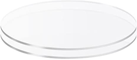 2Pcs Acrylic Cakeboard Round, Clear Cake Plates Cake Discs,Transparent Circle Cake Bases Cake Sheets Cake Display Stand for Wedding Birthday Cakes Serving (16/19/21/24/26cm) 19cm