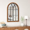 RELAX4LIFE - Espejo de pared grande estilo Shabby 60 x 90 cm, espejo estilo ventana arqueada con marco metálico, espejo decorativo rústico para sala de estar, dormitorio, entrada, cuarto de baño