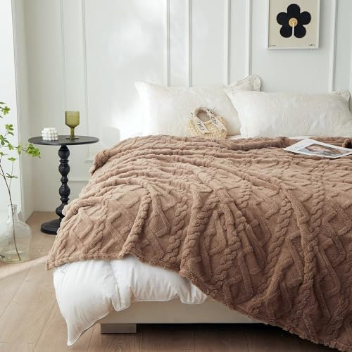 QOFLY Kuscheldecke Flauschig Decke Fleecedecke - Braun Wohndecke Warm Weich, Sofadecke 150x200cm XL Decke Couch Blanket, Wohn- & Kuscheldecken, Sofa überwurfdecke Tagesdecke