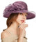 Kentucky Organza-Derby-Hüte für Damen, Kirchentee, Fascinator, breite Krempe, Sonnenhut für Damen, Dunkles Violett, Medium