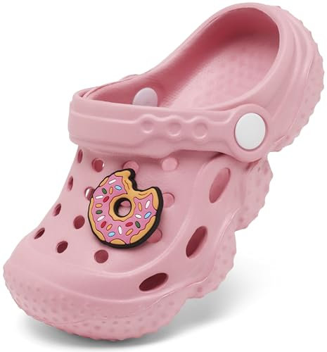 INMINPIN Unisex Niños Zuecos Niño Niña Bebé Sandalias de Playa y Piscina Antideslizante Ligeras Verano Zapatillas Zapatos de Jardín,Rosa,31 EU= Fabricante 32