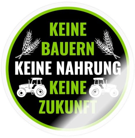 Spreadshirt Keine Bauern Keine Nahrung Statement Sticker, max. 10x10 cm, 10 x 10 cm, Transparent glänzend