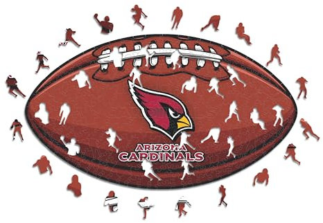 Iconic Puzzles, Arizona Cardinals Crest, 100% ökologisch nachhaltiges Holzpuzzle mit offizieller Lizenz, Größe S, 150 Teile