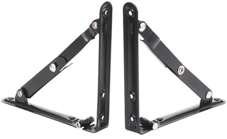 tow000ack 2x Klappregalhalterungen Klappkonsole Schwerlast Regalträger Klappbar Edelstahl Wandregal Regalunterstützung für Tischplatten Klapptisch Wandtisch,mit Schrauben,Schwarz (205mm)