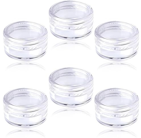 6Pcs Transparente kleine runde Dose, Creme-Verpackungstiegel, Kosmetische Probenbehälter, Zur Aufbewahrung von Lippenstiften, Lotionen, Cremes, Schmuck, Tabletten und anderen kleinen Gegenständen