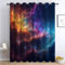 CozyRest Kinder Vorhänge Weltraum-Nebel-Sterne im Universum Ösen Gardinen mit Blickdichte Thermo Vorhang Kälteschutz Blackout Curtain Kinderzimmer Schlafzimmer Ösenvorhang H 160 x B 70 cm