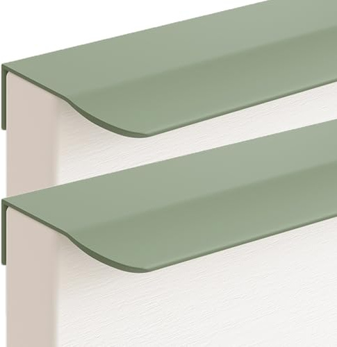 JIALUO0318 Versteckter Griffe Aluminiumlegierung Türgriff Möbelgriffe Unsichtbare Knöpfe Schrankgriffe Schubladengriff Küchengriffe 2 Stück (Grün,Length 200mm)