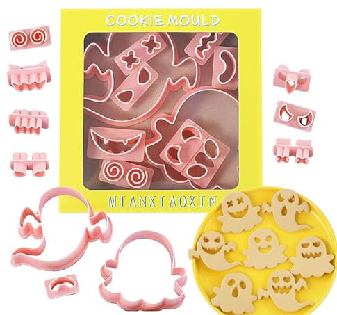 Keksausstecher Ausstecher Set Halloween Keksausstecher Ausstechformen Geist Cartoon Geist Keksausstecher Keksausstecher mit Gespenst für Schokolade Füllung Kuchen Dekoration