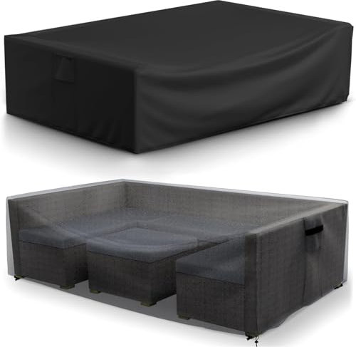 Wasserdichte Gartenmöbelabdeckungen, 220 x 75 x 85 cm, schützen Sie Ihren Terrassentisch, Stuhl, Bank, Rattansofa und Stühle vor Winterwetter, rechteckige Aufbewahrungsboxen für den Garten im