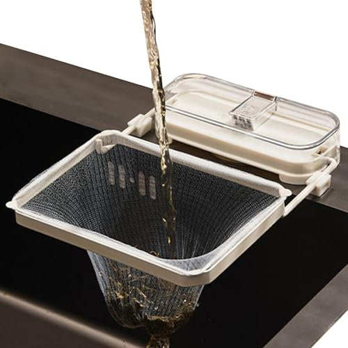 Suction Cup Sink Strainer, Sink Drain Strainer Holder, Kitchen Sink Filter, Corner Drain Strainer Rack, Sink Strainer with Filter Bags, Suction Cup Kitchen Sink Filter Rack for Food Waste
