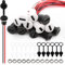 VISSQH 12 PCS USB Type-C Female Chassis,3A 2-pin USB C Soldering Jack,2 Wire USB C Panel Mount connector,24AWG round Waterproof USB C Pigtail Cable Extension Power Cable(Black+White)
