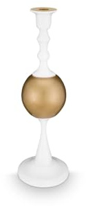 Pip Studio Metall Kerzenständer Sphäre Mittel Weiss-Gold 37cm