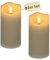 2X Led Echtwachskerzen Elektrische Kerzen flackernd Kerzen batteriebetrieben Kerzen elektrisch Led Wachskerzen mit Timer 7,5 x 15 cm