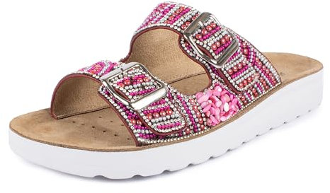 Jürgen Hirsch Damen Pantolette Vita 04 Leder-Innensohle Antishock-Pads (fuchsia, EU Schuhgrößensystem, Erwachsene, Damen, Numerisch, M, 41)