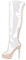 blingqueen Stivali da donna in PVC trasparente Peeptoe plateau con tacco alto sopra il ginocchio, beige., 39 EU