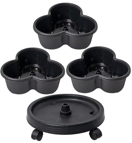 31,5 x 13,5 cm ABS-Erdbeer-Pflanzgefäß für den Außenbereich, stapelbar, Gartentöpfe mit Rädern, Tri-Topf, Erdbeer-Pflanzgefäß, stapelbarer Abschnitt, für den Außenbereich, zum Einpflanzen von