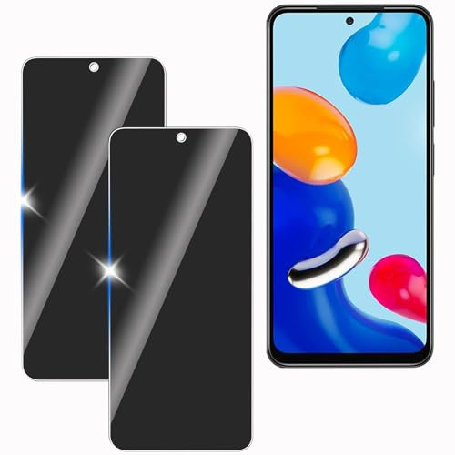 KULAIKE【2 Piezas Protector Pantalla Privacidad para Xiaomi Redmi Note 11 4G,Cristal Templado Anti Espía,Sin Burbujas,Anti-Espía Vidrio Película,Privacy Screen Protector,9H Dureza,Anti-Arañazo