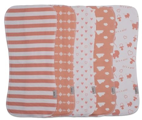 Maiwamita Paquete de 5 Paños para Eructos Bebé Niño y Niña suaves Absorbentes Paños para Eructar para Bebés, Trapos para Regurgitación de Recién Nacidos, Toallas Infantiles, Unisex, Grandes 47x22cm