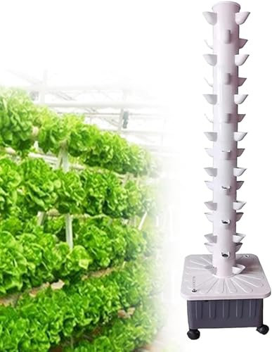WJYTDHIQS 15 Piani 45 Fori di Coltivazione acquaponica, di Coltivazione acquaponica, Kit di Coltivazione aeroponica a Torre da Giardino, con adattatori per Pompe PE, per Erbe, Frutta e Verdura