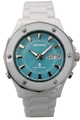 ARTSTATE W335C Montre analogique à quartz radio-pilotée en céramique pour homme