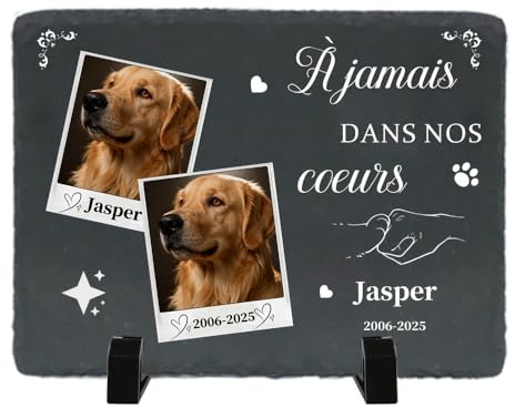 Umitive Lápida Personalizada para Mascotas - Placa Conmemorativa Cuadrada con Foto y Nombre - Regalo por la Pérdida de un Perro, Gato - Decoración para Cementerio de Mascotas (Style L)
