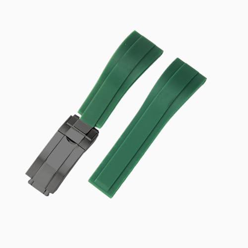 20mm Armband für Rolex Submariner/Daytona/Yacht-Master/Oyster Perpetual | Herren Gummi Uhrenarmband Gebogenes Ende Wasserdichtes Ersatzband Casual