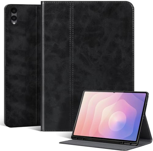 Gexmil Leder Hülle für Galaxy Tab S12 Ultra 2026,Tab S11 Ultra 2025/,14.6 | Smart Leder Cover/Flip mit Stifthalter,Auto Schlaf/Aufwachen,Schutzhülle Einstellbarer Ständer,Stoßfest,Schwarz