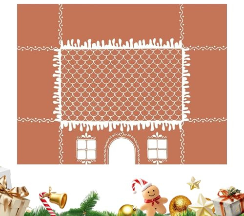 Arroopu Gingerbread Playhouse Table Cloth, Gingerbread House Christmas Tablecloth, Funny Christmas Table Cloth Rectangle, Gingerbreads House Tablecloth Christma Decorations