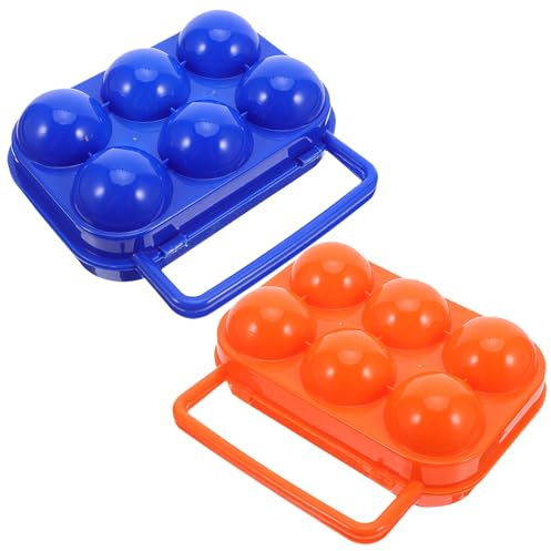 Boîte à Œufs pour Réfrigérateur 2 Pièces, 6 Emplacements, Plastique | Porte-œufs de Camping, Fermeture Pratique, Format Compact, Usage Réfrigérateur et Activités Extérieures