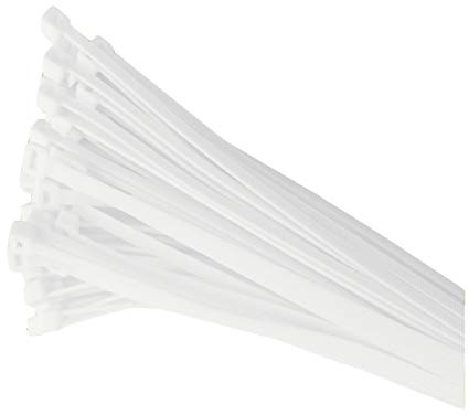 100 x White Nylon Cable Ties 300 x 4.8mm / Extra Strong Zip Tie Wraps