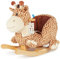Bieco Plüsch Schaukeltier Giraffe | Schaukelpferd Baby | Schaukeltier Kinderschaukel Indoor Wippe | Schaukelpferd ab 1 Jahr Schaukel Baby Spielzeug ab 1 Jahr