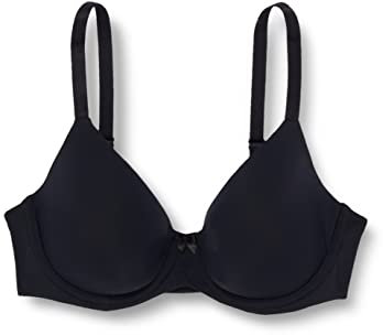 Iris & Lilly Reggiseno in Microfibra a Copertura Totale Donna, Nero, 4D
