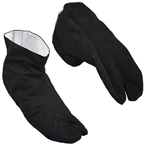 BAY® japanische Tabis Indoor mit Leder Sohle Tabi Schuhe Ninja kurz schwarz Rauhledersohle Ledersohle Japan Ninjaschuhe Ninjastiefel