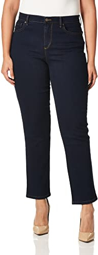 Gloria Vanderbilt Amanda Classic High Rise Tapered Jean Standard, Rinse Noir, 42 Court Femme