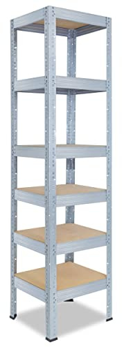 shelfplaza Pro 200x40x40cm Schwerlastregal verzinkt mit 6 Böden x 166kg | Kellerregal · Lagerregal · Metallregal · Regale für Kellerraum · Steckregal · Abstellraum Regal