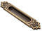 JUVA Muschelgriff Schiebetür Einlassgriff Oval Schiebetürgriff Messing bronze brüniert - RELIKT | Griff-Muschel 165 x 35 mm | Schalengriff im Landhaus-Stil | 1 Stück - Möbelgriff Antik mit Schrauben