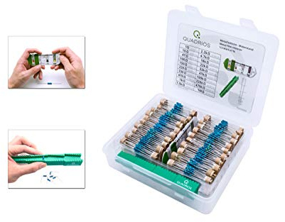 QUADRIOS GmbH Widerstands Sortiment Set Box Metallschicht-Widerstände bedrahtet 1Ohm - 1M Ohm Sortimentskasten 20 Standardwerte E24 je 20 St (1000 Teile, 0,5 W, Toleranz: 1%) 1811P029 1000 Stück